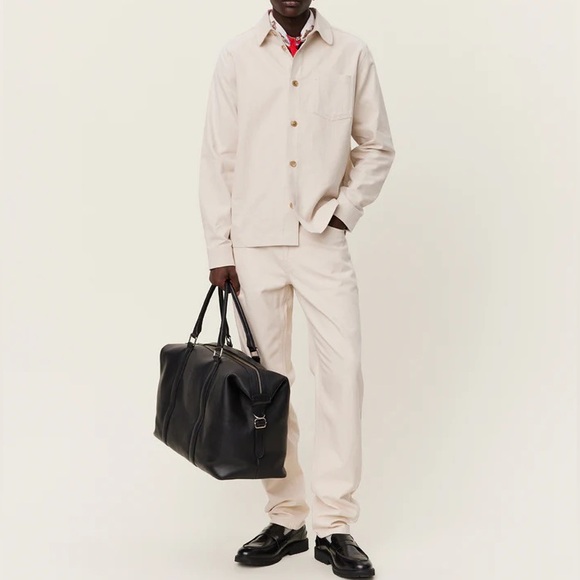 Les Deux Cream Twill Overshirt in Medium - Picture 6 of 7